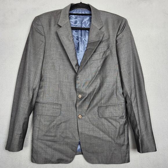 Thomas Pink Blazer Sport Coat Mens 40R Gray Virgin Wool Made in Italy 2-Button - Picture 1 of 16